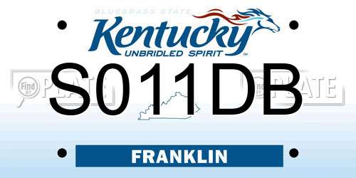 S011DB Kentucky License Plate