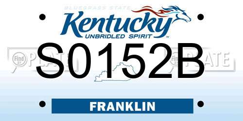 S0152B Kentucky License Plate