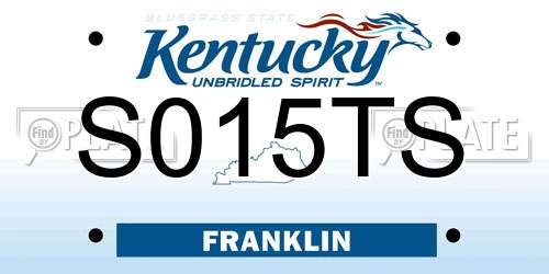 S015TS Kentucky License Plate