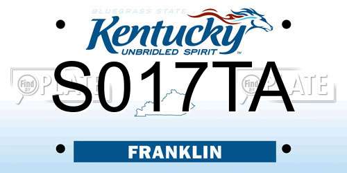 S017TA Kentucky License Plate