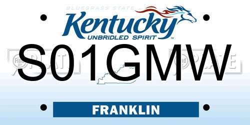 S01GMW Kentucky License Plate