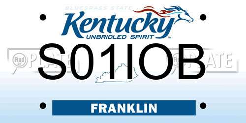 S01IOB Kentucky License Plate