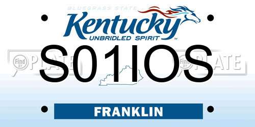 S01IOS Kentucky License Plate