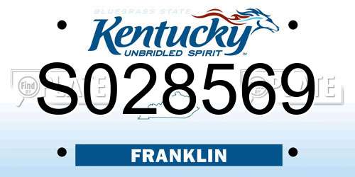S028569 Kentucky License Plate