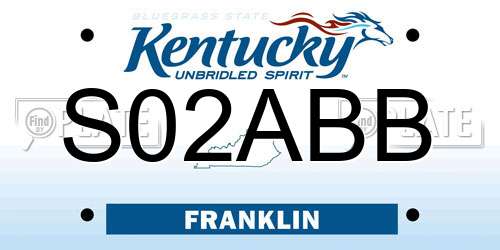 S02ABB Kentucky License Plate