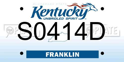 S0414D Kentucky License Plate