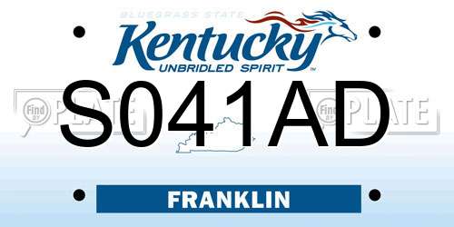 S041AD Kentucky License Plate