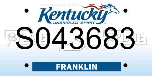 S043683 Kentucky License Plate