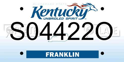 S04422O Kentucky License Plate
