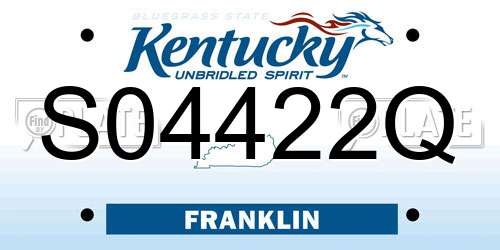 S04422Q Kentucky License Plate