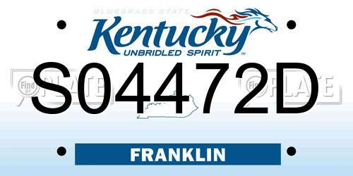S04472D Kentucky License Plate