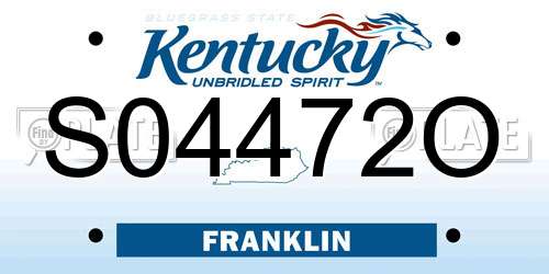 S04472O Kentucky License Plate