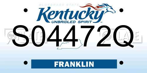 S04472Q Kentucky License Plate