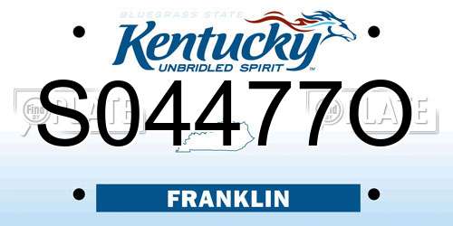 S04477O Kentucky License Plate