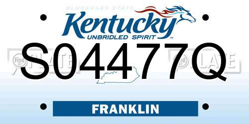 S04477Q Kentucky License Plate