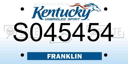 S045454 Kentucky License Plate