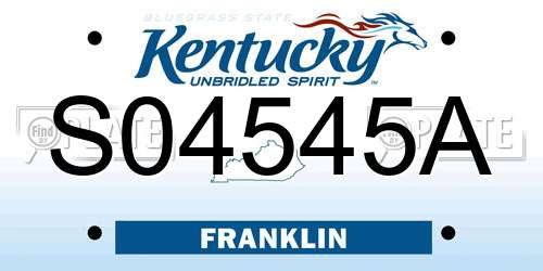 S04545A Kentucky License Plate