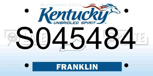 S045484 Kentucky License Plate