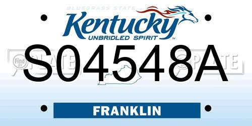 S04548A Kentucky License Plate
