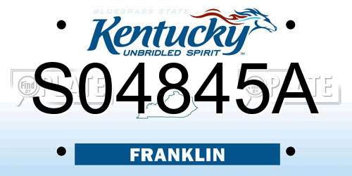 S04845A Kentucky License Plate