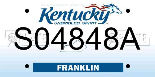 S04848A Kentucky License Plate