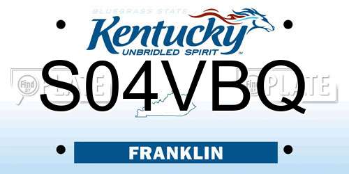 S04VBQ Kentucky License Plate