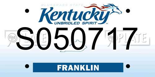 S050717 Kentucky License Plate