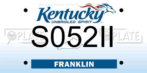 S052II Kentucky License Plate