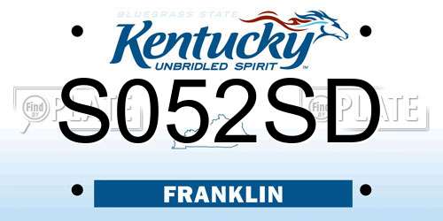 S052SD Kentucky License Plate