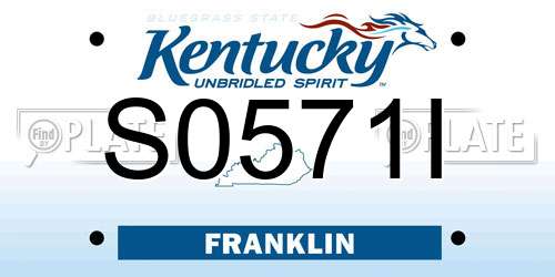S0571I Kentucky License Plate