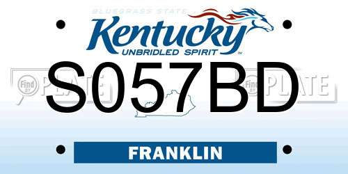 S057BD Kentucky License Plate