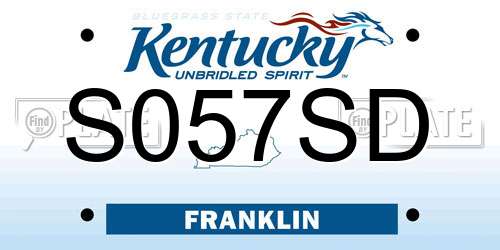 S057SD Kentucky License Plate