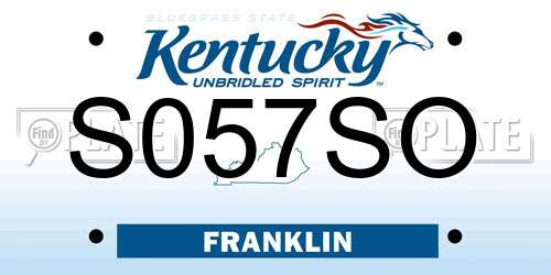 S057SO Kentucky License Plate