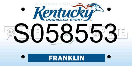 S058553 Kentucky License Plate