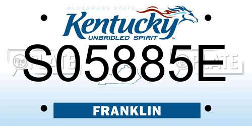 S05885E Kentucky License Plate