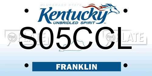 S05CCL Kentucky License Plate