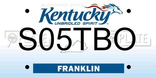 S05TBO Kentucky License Plate
