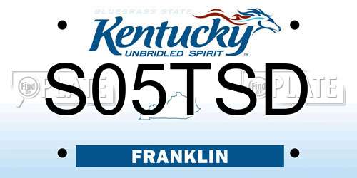 S05TSD Kentucky License Plate