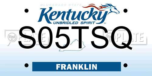 S05TSQ Kentucky License Plate