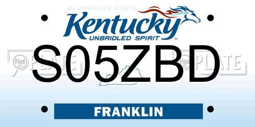 S05ZBD Kentucky License Plate