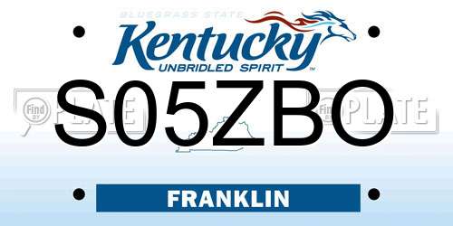 S05ZBO Kentucky License Plate