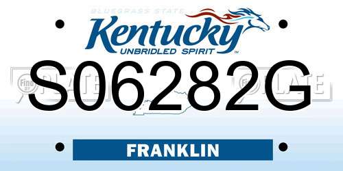 S06282G Kentucky License Plate
