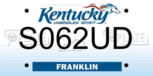 S062UD Kentucky License Plate