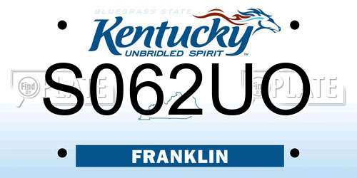 S062UO Kentucky License Plate