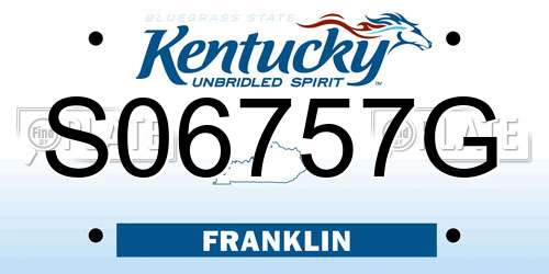 S06757G Kentucky License Plate
