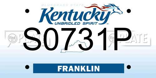 S0731P Kentucky License Plate