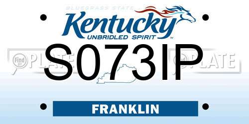 S073IP Kentucky License Plate