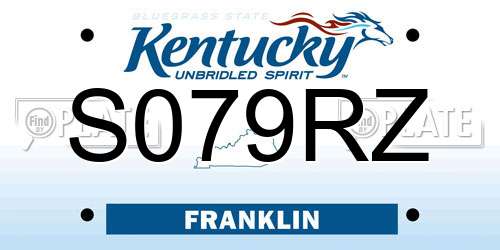 S079RZ Kentucky License Plate