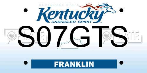 S07GTS Kentucky License Plate