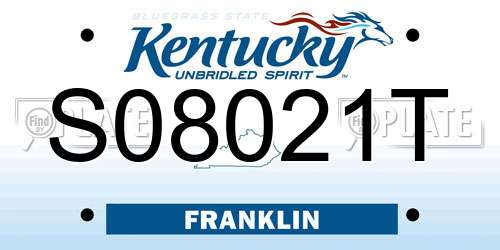 S08021T Kentucky License Plate